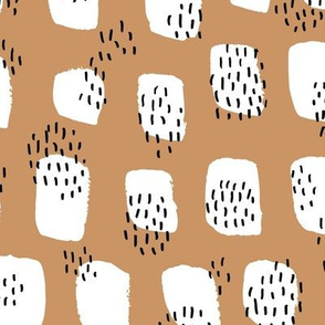 Dots spots dashes and strokes minimal abstract trend boho summer design cinnamon brown rust neutral