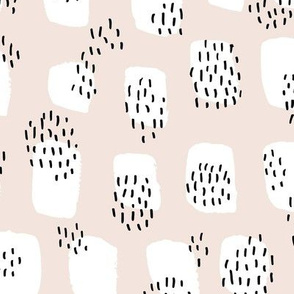 Dots spots dashes and strokes minimal abstract trend boho summer design soft blush sand beige white