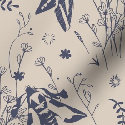 Meadow toile | light latte blue