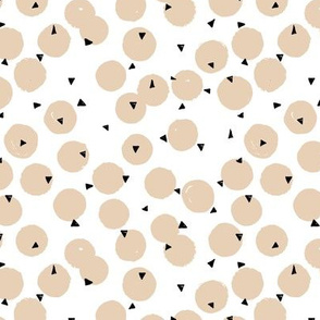 Polka dots and triangles geometric minimal Scandinavian boho insian summer neutral nursery blush beige sand white