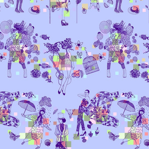 girls pattern purple