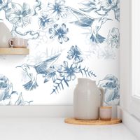 Hummingbird Toile Wallpaper 9 inch