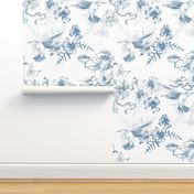 Hummingbird Toile Wallpaper 9 inch