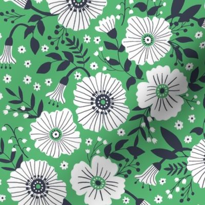 Bold floral in green