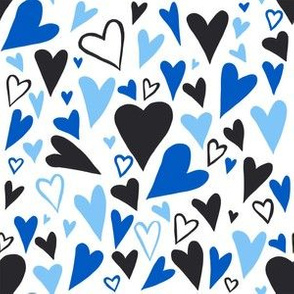 Modern Love Black Blue Hearts