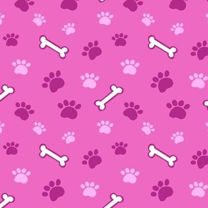 Dog paw bones Pink