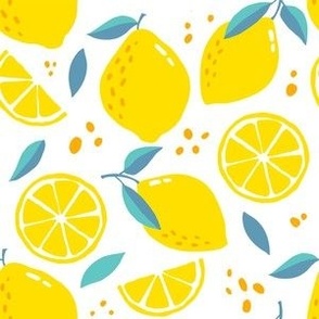 Fruit Lemons on white