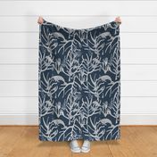 Nautical Toile de Jouy Navy Grey