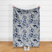 Nautical Toile de Jouy Grey