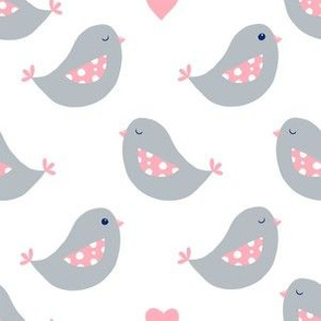 Modern Simple Birds on white