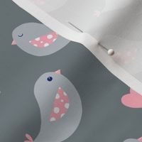 Modern Simple Birds on Grey