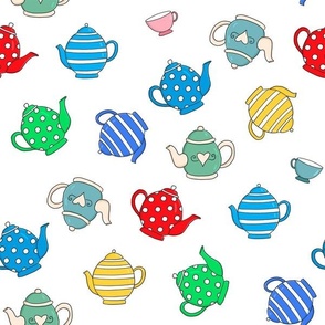(L) TeaPots & Cups Kitschy Kitchen Retro