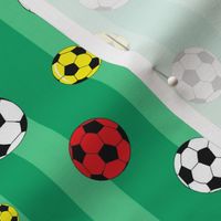 Soccer Footballs Sport Green Stripes