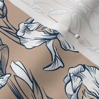 Toile Just Iris Small | Navy+White+Light Brown