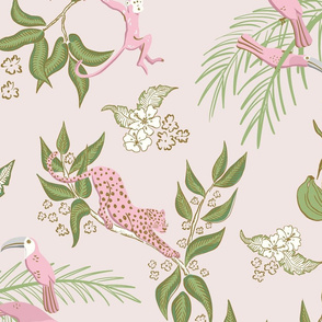 jungle toile/golden pink/large