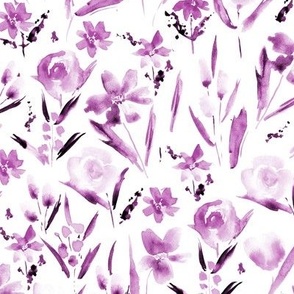 Ethereal wildflowers - violet watercolor florals p292-13