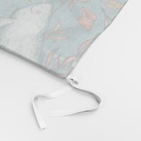 Narwhal Toile - teal blue