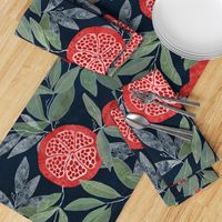 Pomegranates on navy