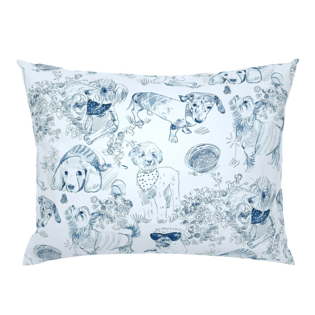 Dog Park Toile // Navy (Large Scale)