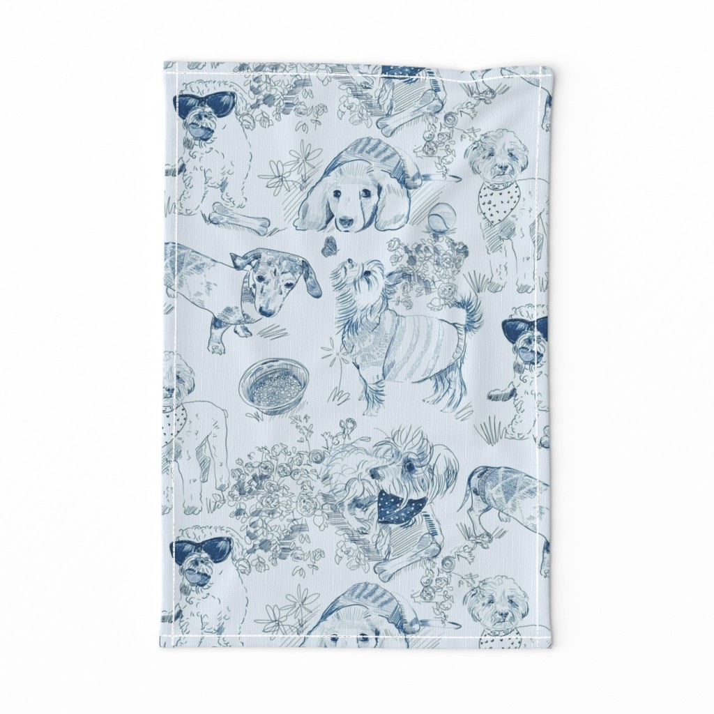 Dog Park Toile // Navy (Large Scale)