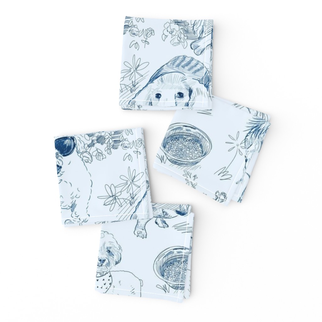 Dog Park Toile // Navy (Large Scale)