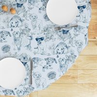 Dog Park Toile // Navy (Large Scale)