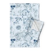 Dog Park Toile // Navy (Large Scale)