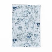 Dog Park Toile // Navy (Large Scale)