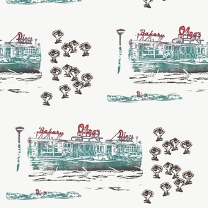 NJ Diner modern toile - nod to Olga's!