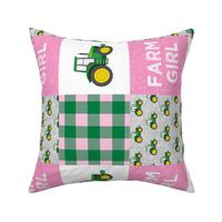 Farm Girl  - Tractors - Green and Pink - Plaid (90) - LAD20