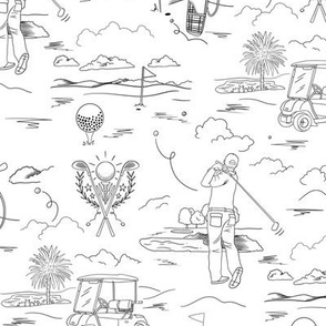 Gone to golf heaven toile de jouy_small scale