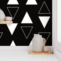 white triangles on black 1 inch