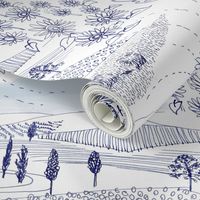 tuscany toile pen drawing - large scale