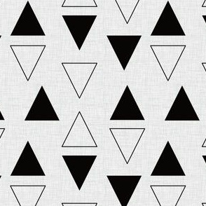 black triangles on gray linen 1 inch
