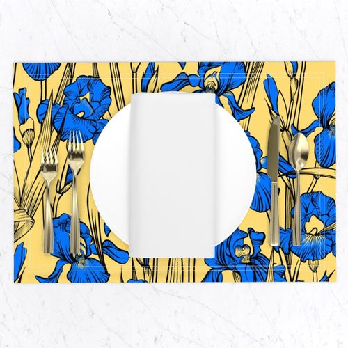 Toile Just Iris | Medium Yellow+Royal Blue+Black