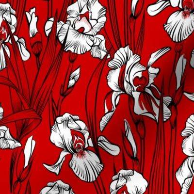 Toile Just Iris Small | Red+Black+White