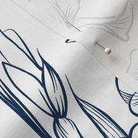 Toile Iris Flowers | Navy + White