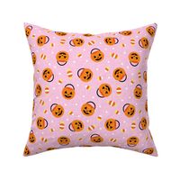 halloween pumpkin candy buckets - trick or treat jack o lantern, candy corn, halloween candy - pink - LAD20