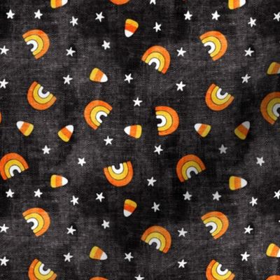 halloween rainbows and candy corn - stars and candy - black - LAD20