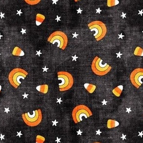halloween rainbows and candy corn - stars and candy - black - LAD20