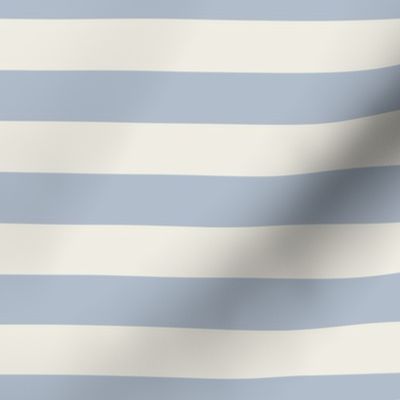 Soft Blue and Cream 1" horizontal stripe