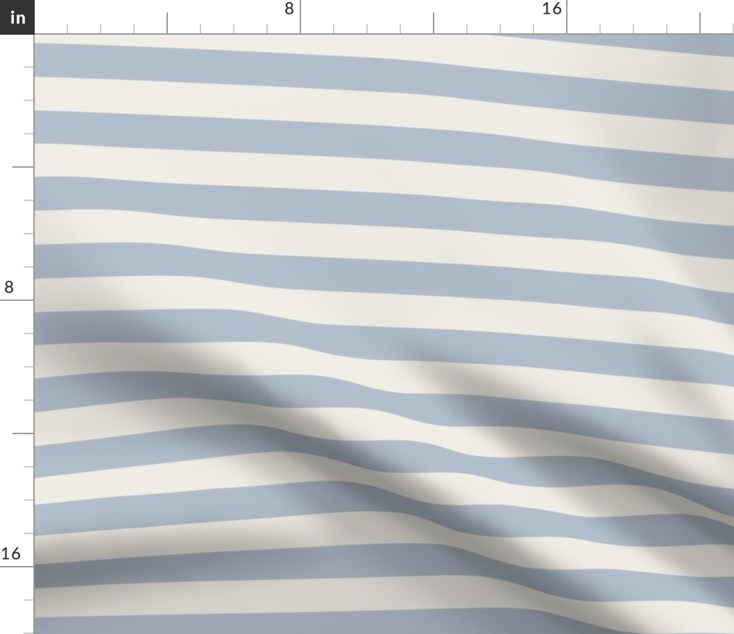 Soft Blue and Cream 1" horizontal stripe