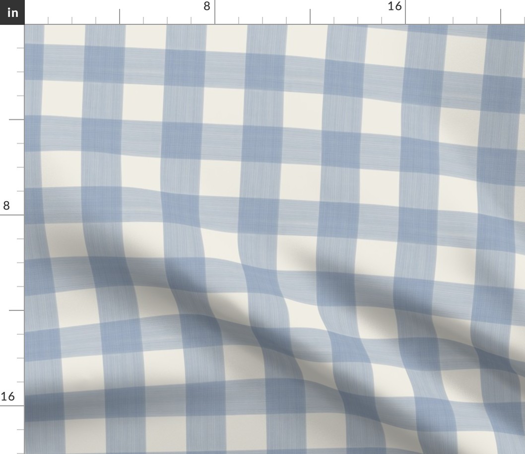 1.5" Buffalo Plaid Soft Blue and Cream