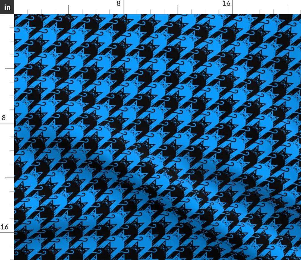 cat houndstooth black and blue