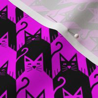 cat houndstooth black and neon pink