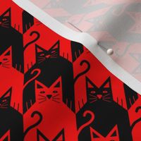 cat houndstooth black and red
