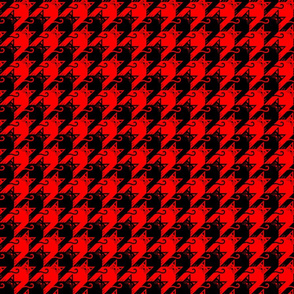 cat houndstooth black and red
