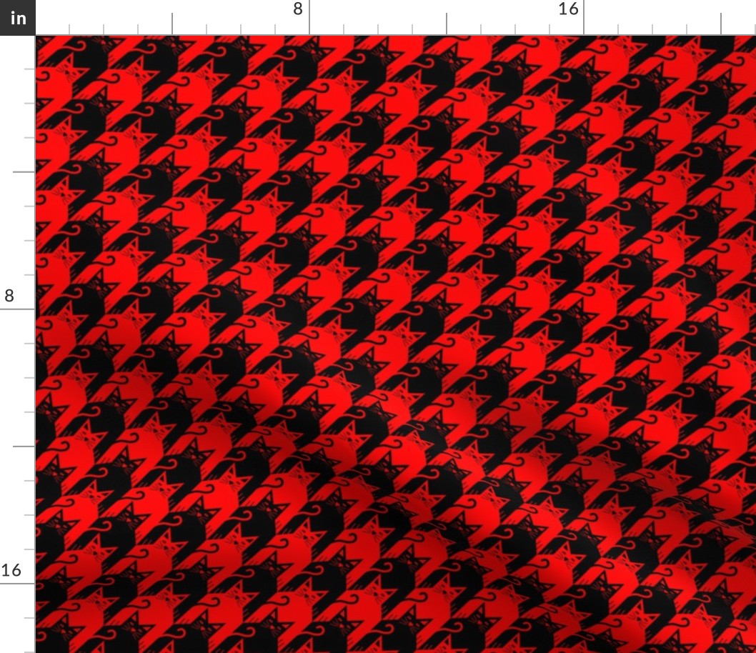 cat houndstooth black and red