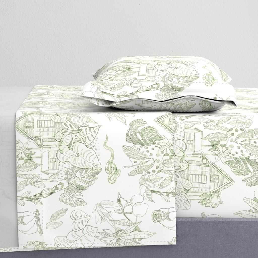 caribbean toile green 