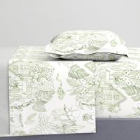 caribbean toile green 